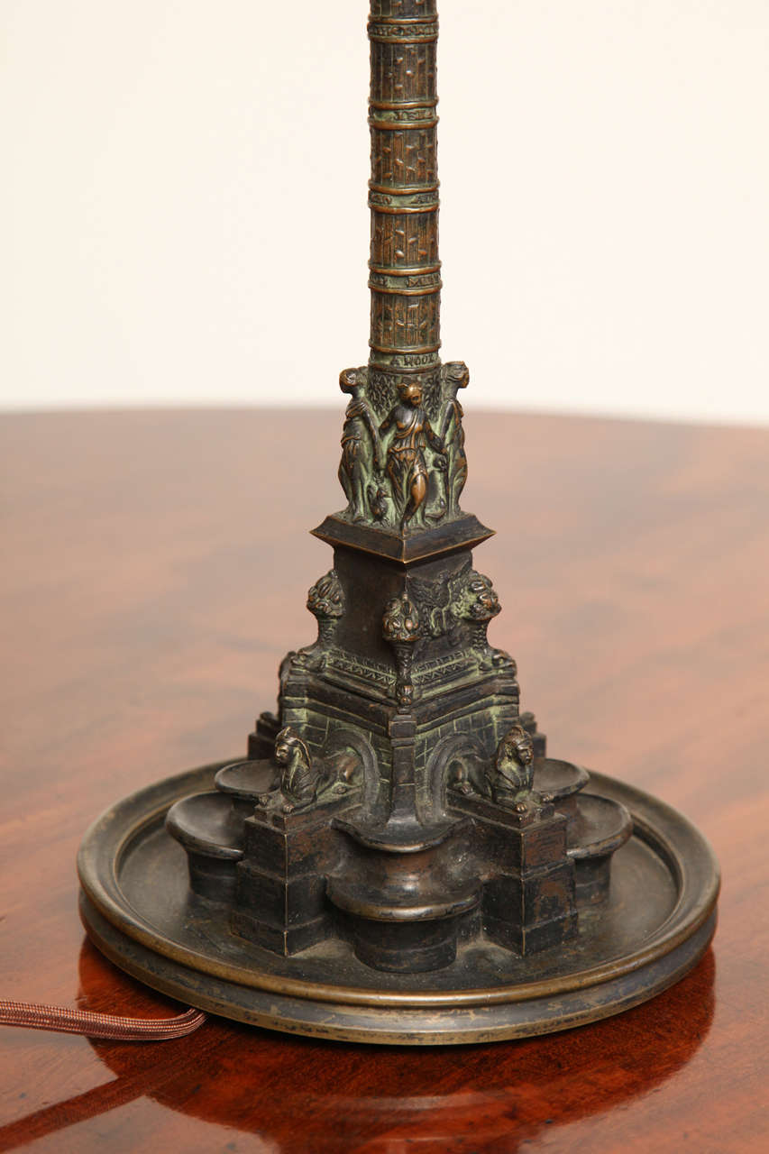 19th Century Bronze Neo-Classical Column Made Into a Lamp 2