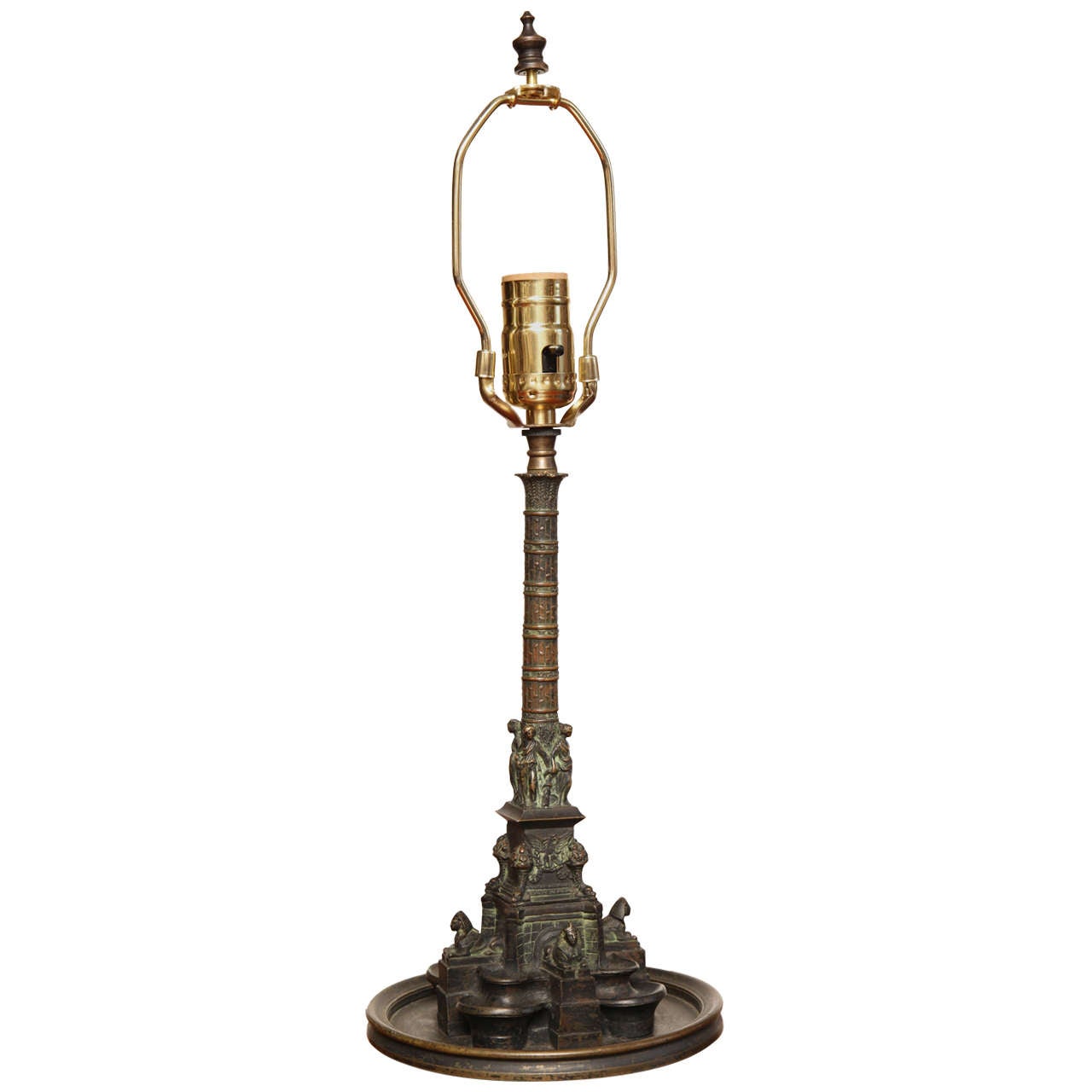 19th Century Bronze Neo-Classical Column Made Into a Lamp