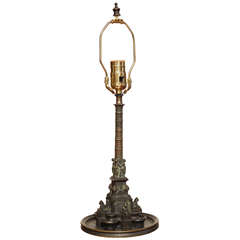 19th Century Bronze Neo-Classical Column Made Into a Lamp
