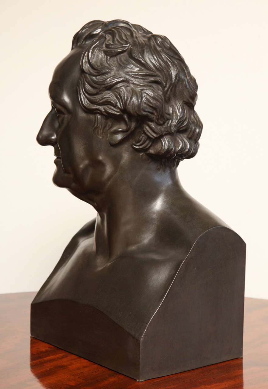 Unknown 19th Century Bronze Bust of Goethe