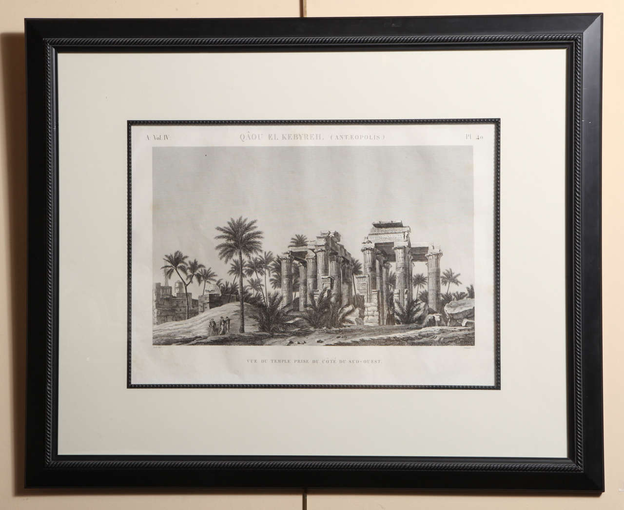 19th Century French Steel Engraving of an Egyptian Temple