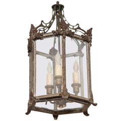 19th Century English, Iron, Three Light Lantern