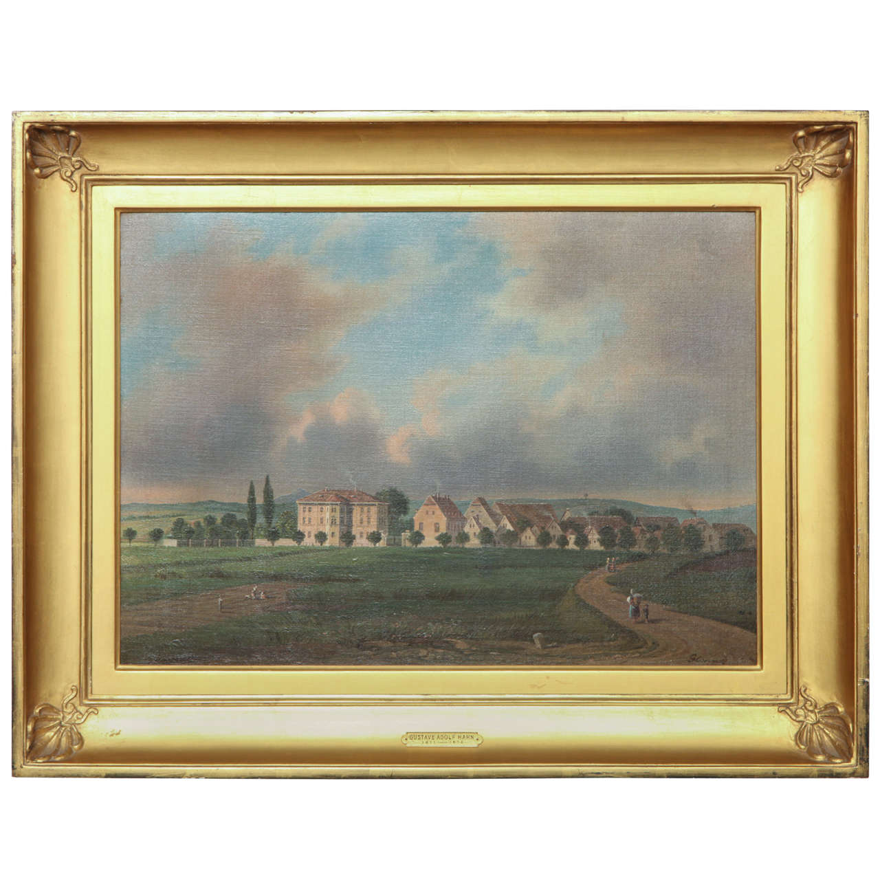 19th Century Oil on Canvas by "Hahn" For Sale