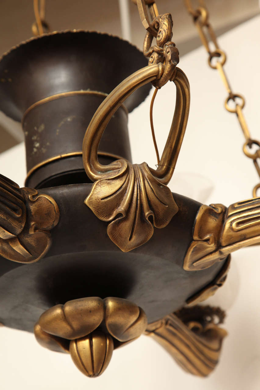 Superb Pair of Regency Style Bronze, Four-Light Chandelier For Sale 3