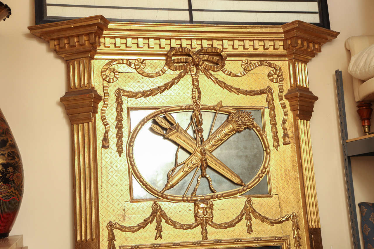 Unusual, Spanish Gilded Neo-Classical Mirror In Good Condition In New York, NY