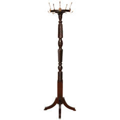 Antique 19th Century Irish, Mahogany Coat/Hat Rack