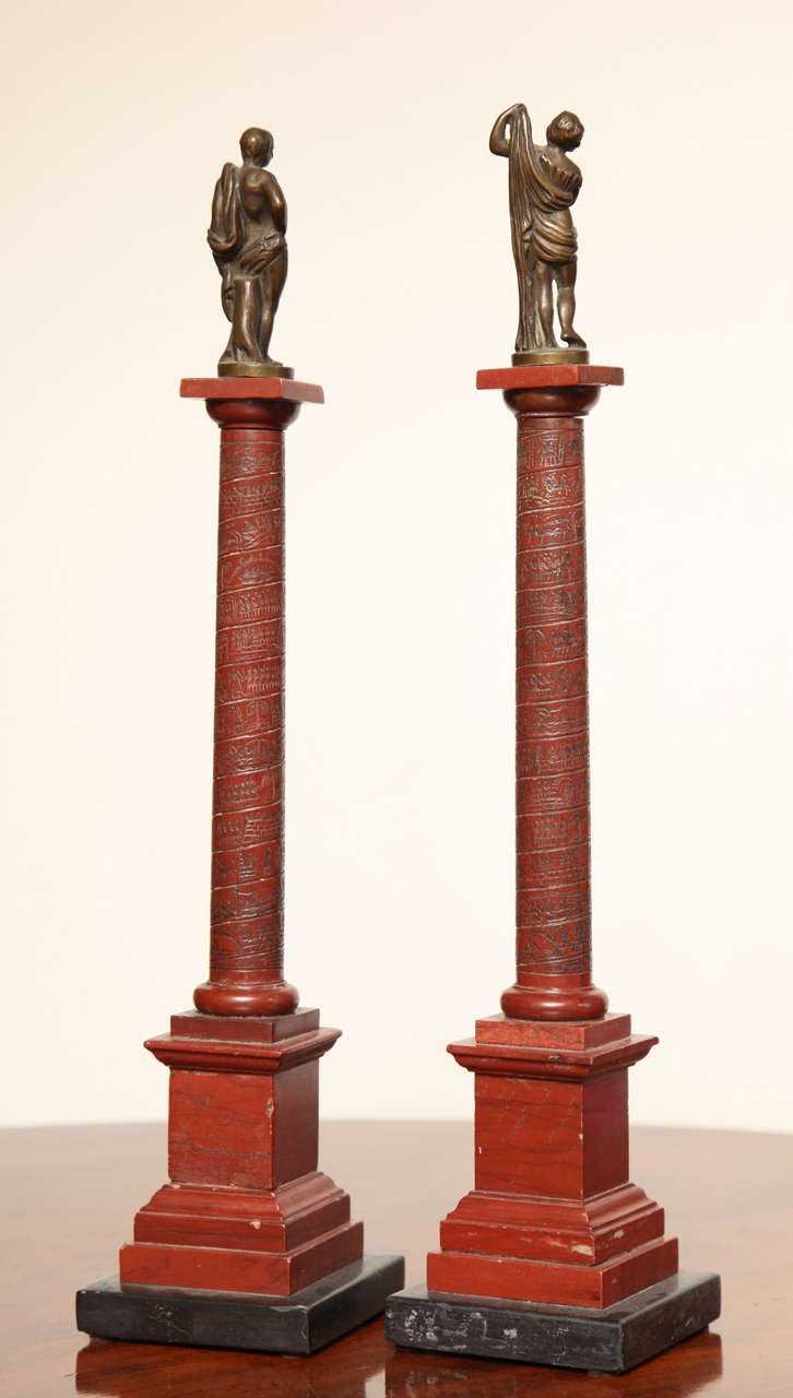 Two 19th Century Models of the Columns of Trajan and Marcus Aurelius In Excellent Condition In New York, NY