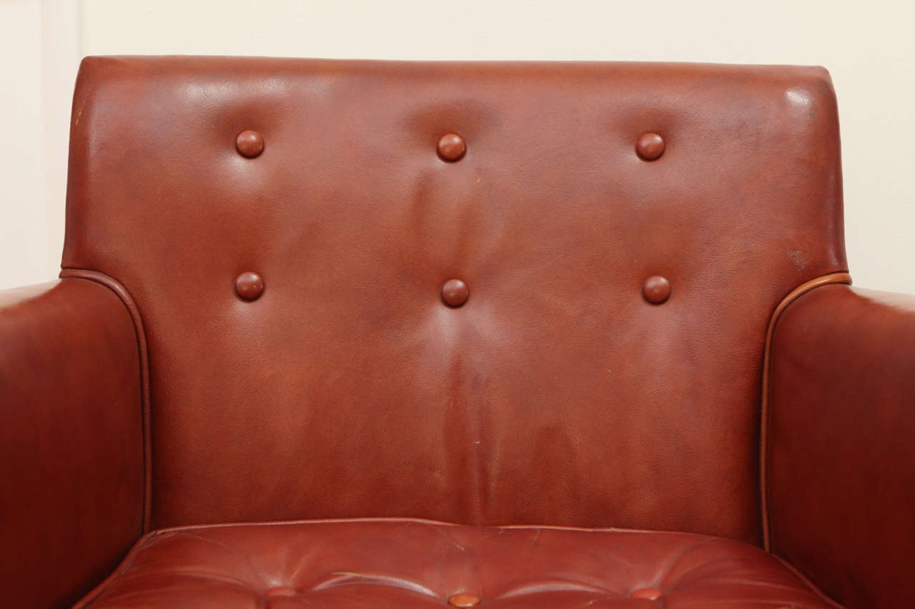 Pair of Ralph Morse Leather Armchairs In Good Condition In Santa Monica, CA