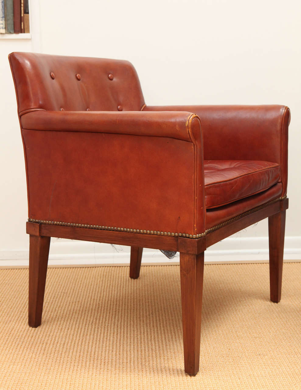 Mid-20th Century Pair of Ralph Morse Leather Armchairs