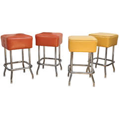 Vintage Orange and Yellow Stools