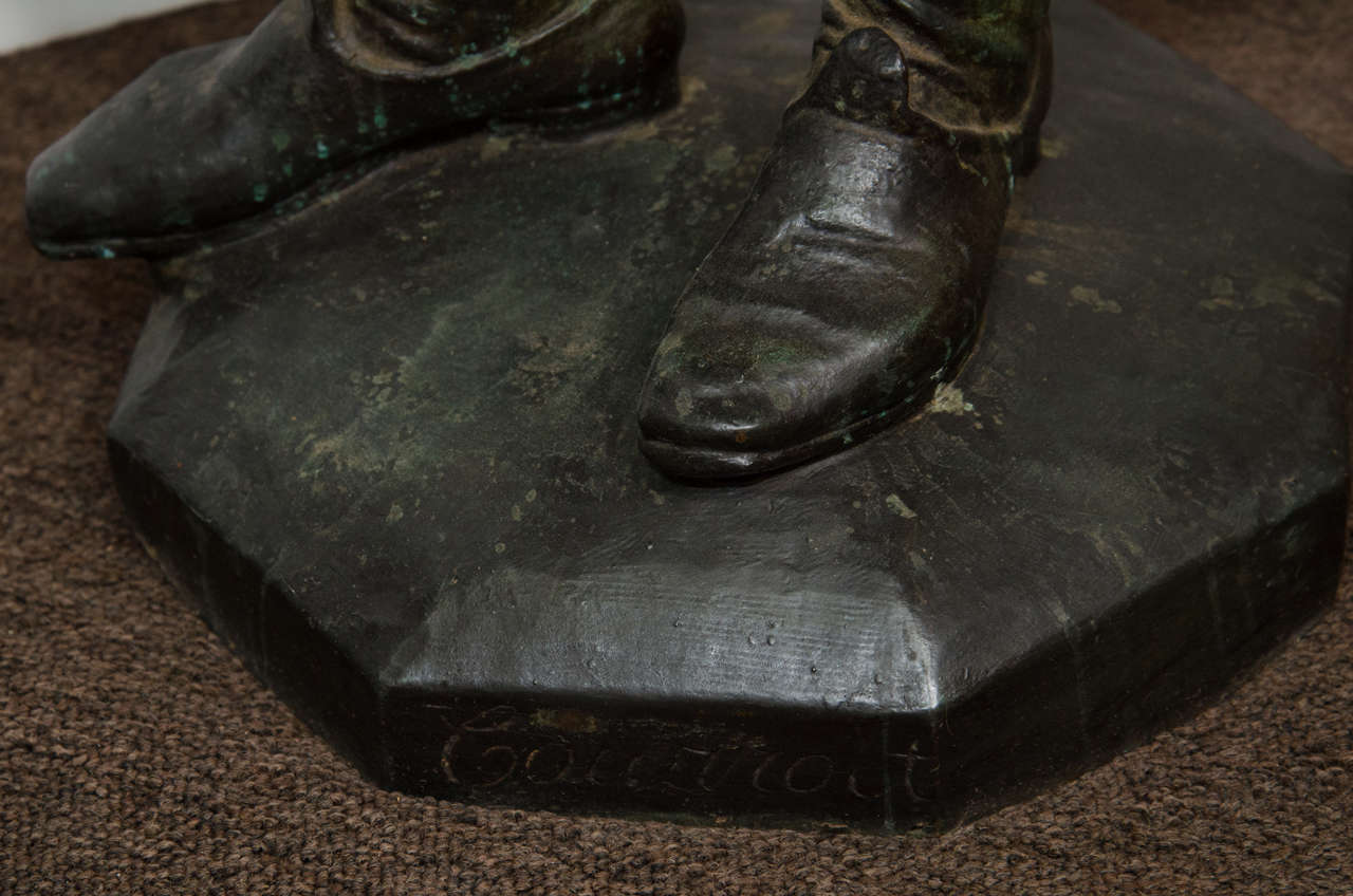 Antique Signed Bronze Sculpture Used as Studio Model for Sablon Sculptures 2
