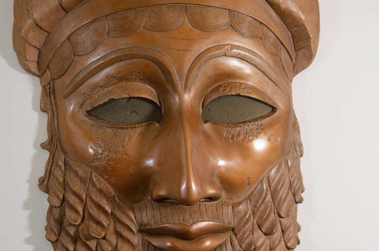 Bronze Sculpture of the Head of Iraqi King Sargon of Akkad In Good Condition In New York, NY