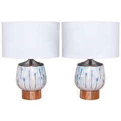 Hand-Glazed Mid-Century Modern Table Lamps, 1960
