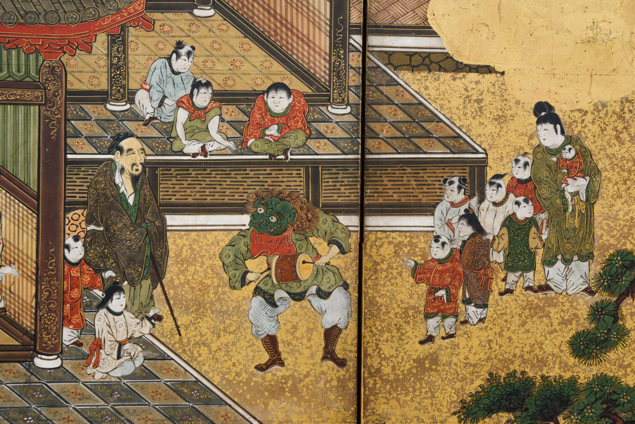 Late 19th Century 19th Century Japanese Meiji Kodomo Screen