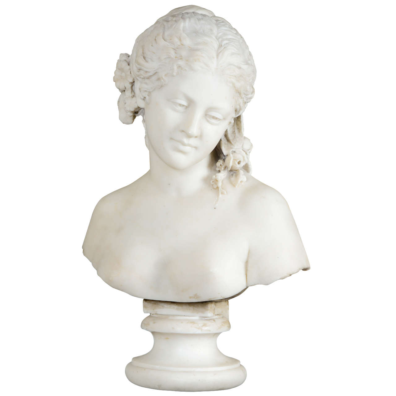 19th Century Sculptural Bust of a Young Women