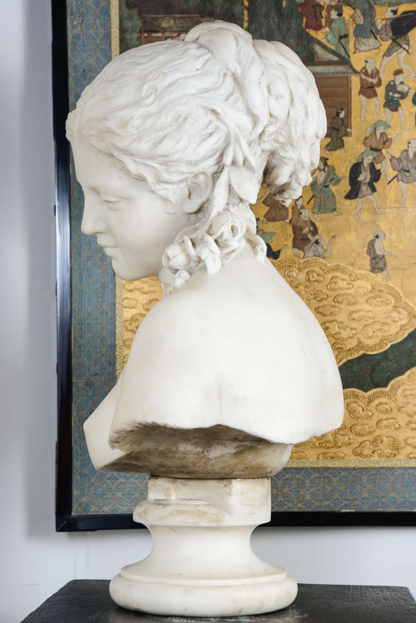 French 19th Century Sculptural Bust of a Young Women