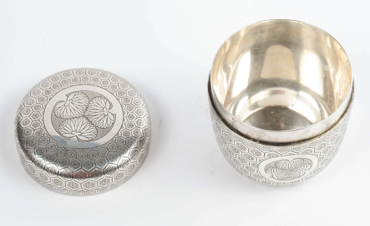 20th Century Japanese Silver Natsume, Tokugawa Mon For Sale 1