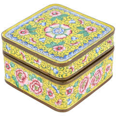 19th Century Enamel Canton Box