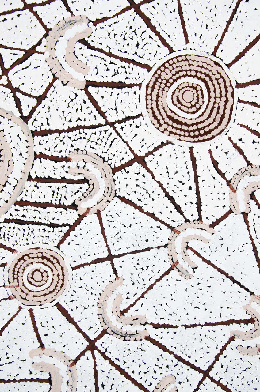 Canvas 'Many Waterholes' by Lloyd Kwilla 'Australian Aboriginal Painting' For Sale