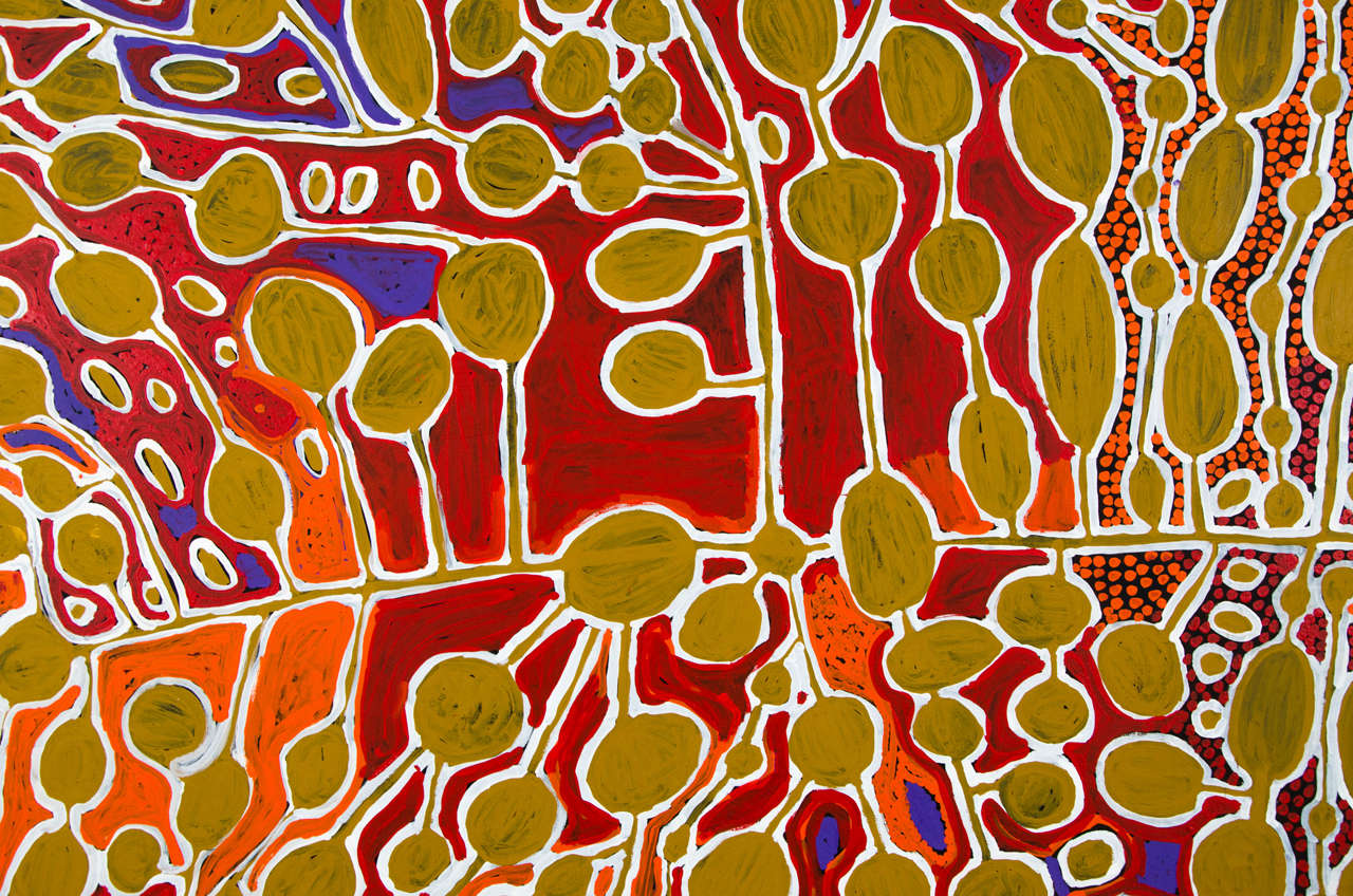 Hand-Painted 21st Century Australian Aboriginal Acrylic Painting For Sale