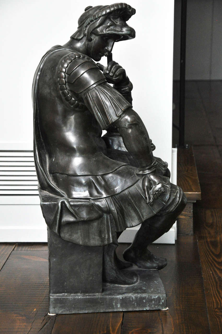 Belgian Lorenzo de' Medici,  Almost Life-Size Bronze Sculpture after Michelangelo For Sale