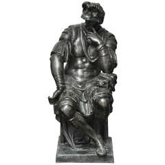 Lorenzo de' Medici, Almost Life-Size Bronze Sculpture after Michelangelo