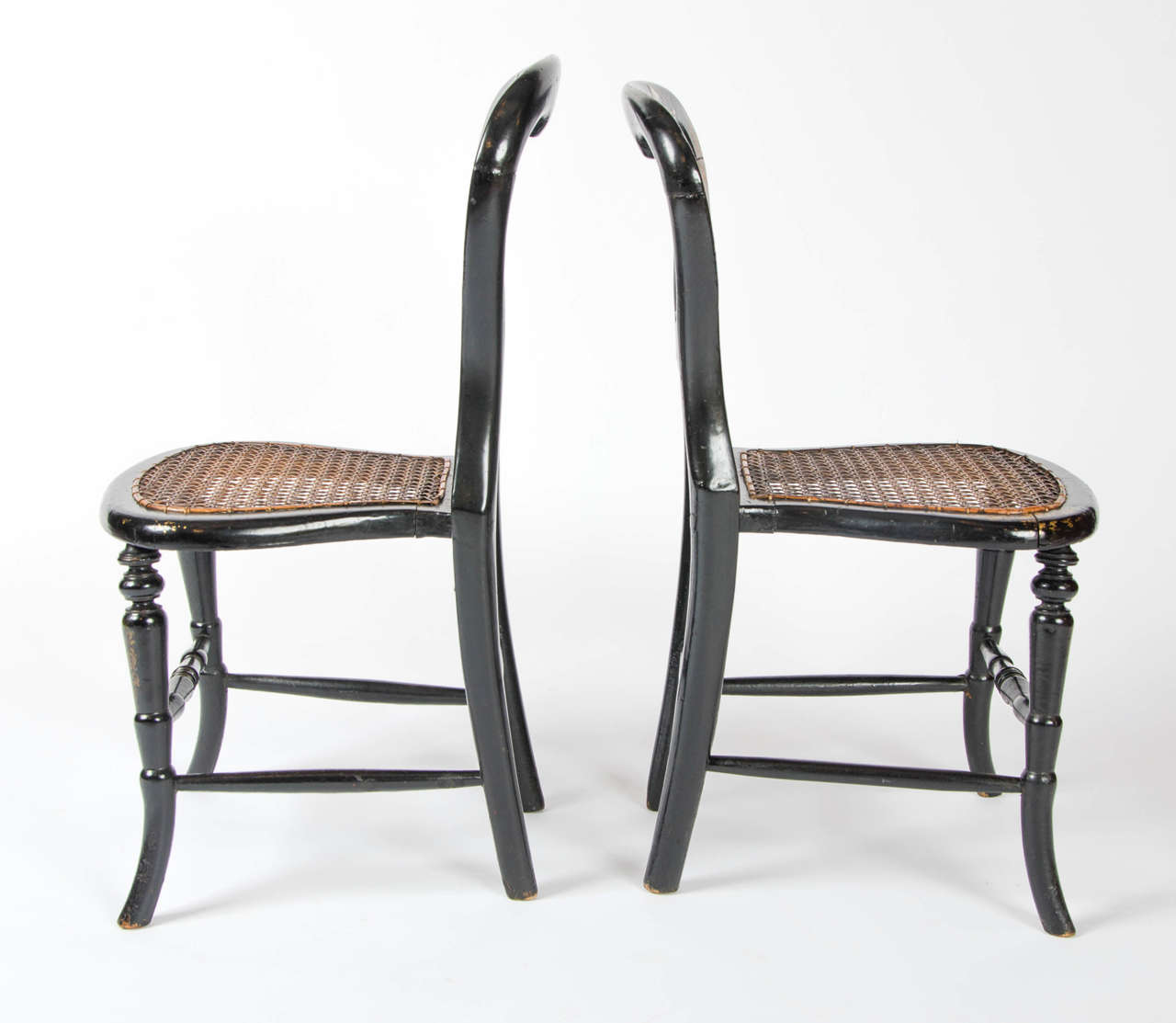 Caning Pair of Victorian Children's Chairs