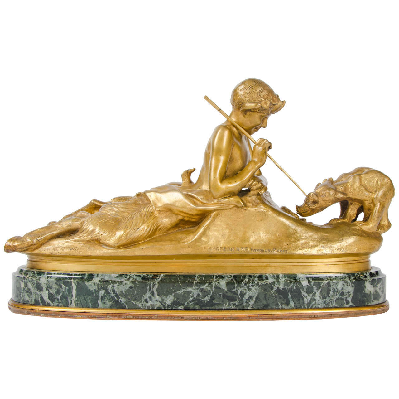 19th century Sculpture, "Pan with Bearcubs" by E. Fremiet