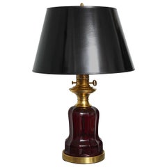 Retro Ruby Glass Victorian-Style Lamp