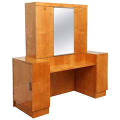 French 1930s Dressing Table and Drop-Front Secretary Attributed to Jacques Adnet
