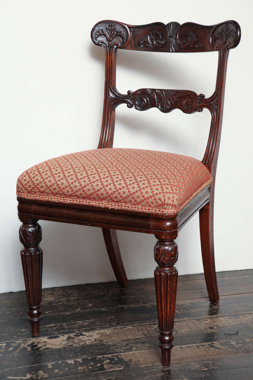 Set of Six Early 19th Century English Regency Side Chairs In Good Condition In New York, NY