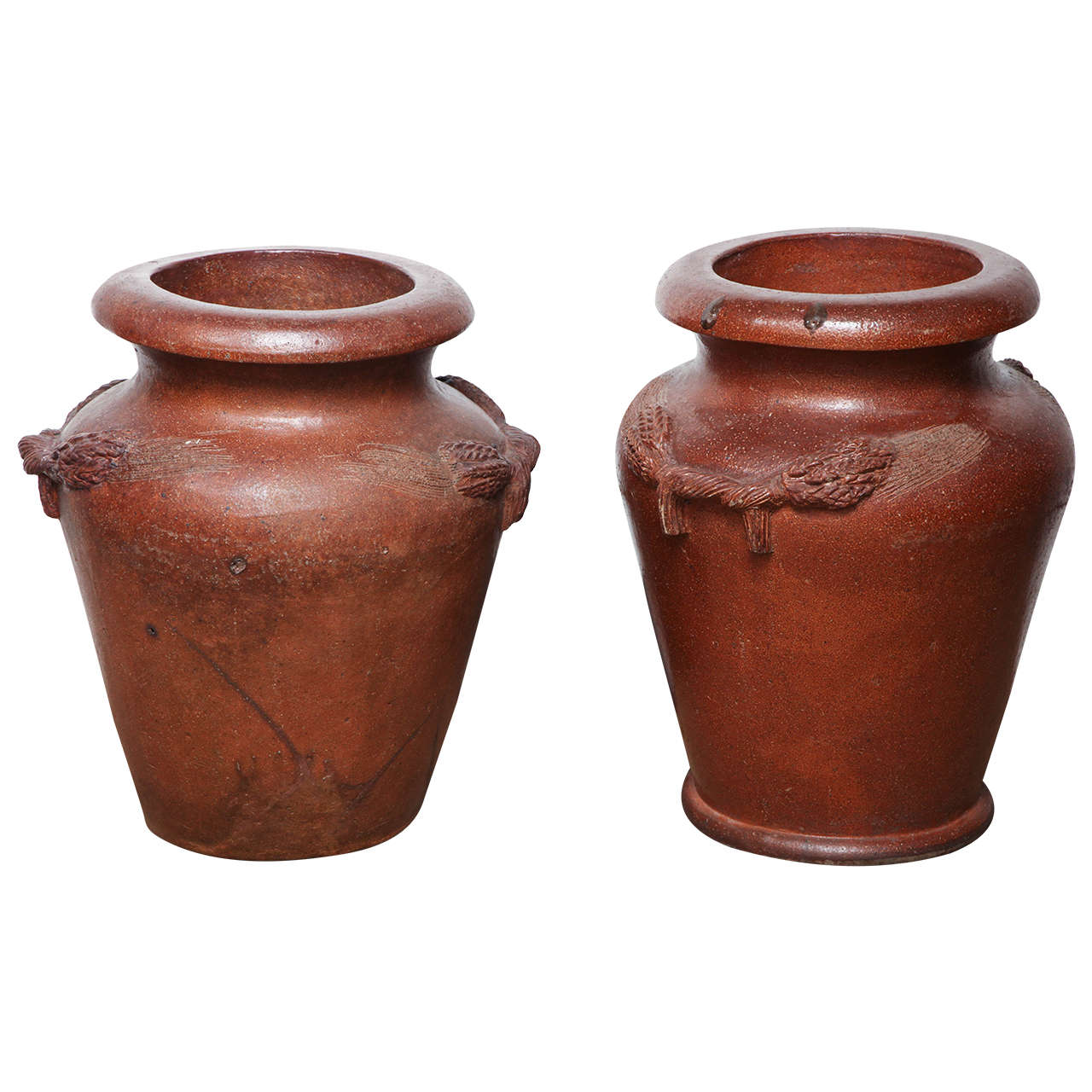 Two Large Similar English Pottery Urns