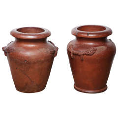Two Large Similar English Pottery Urns