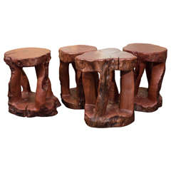 Carved Mahogany Benches or Tables