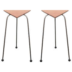 Pair of Mahogany Tripod Tables 1