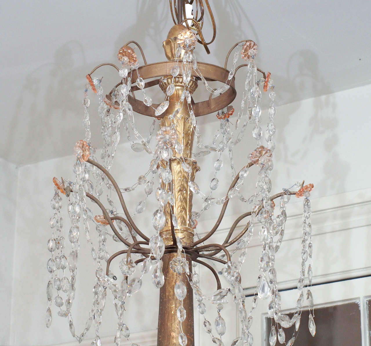 Neoclassical Pair of 19th Century Genoa Crystal Chandeliers