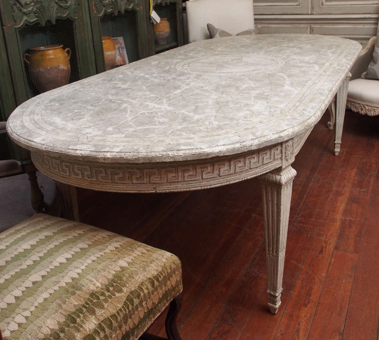 19th Century Painted Dining Room Table For Sale 3