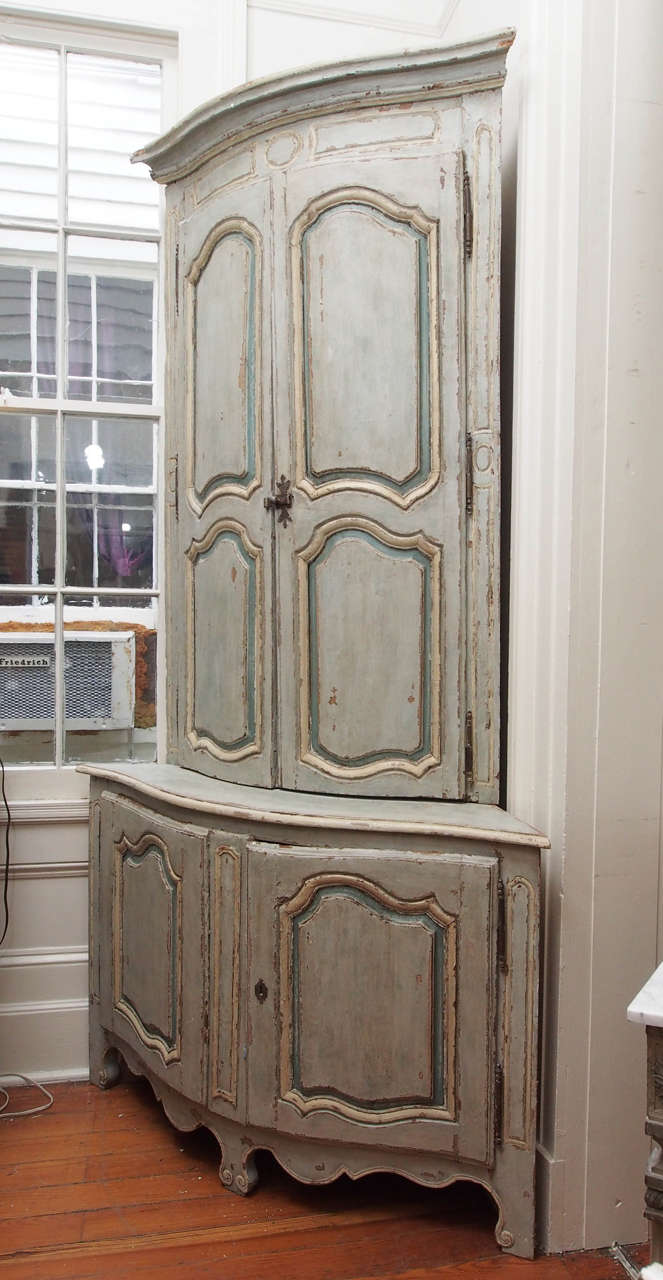 18th century french painted  corner cabinet 1