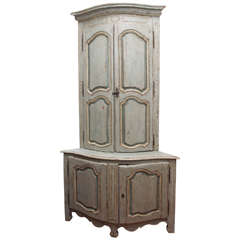 18th century french painted  corner cabinet