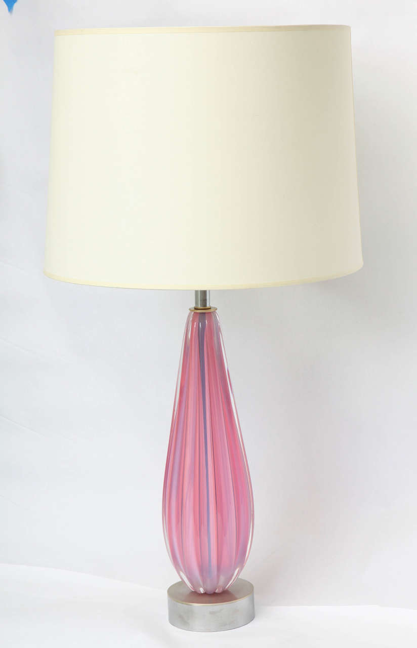 Pair of 1950s Italian Art Glass Table Lamps by Seguso 4