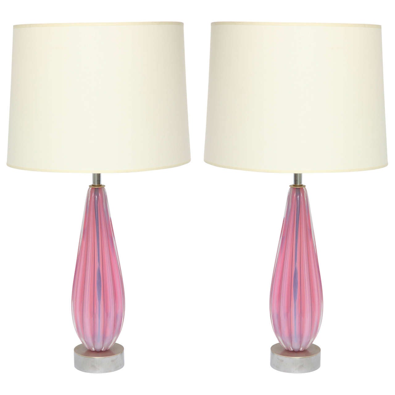 Pair of 1950s Italian Art Glass Table Lamps by Seguso