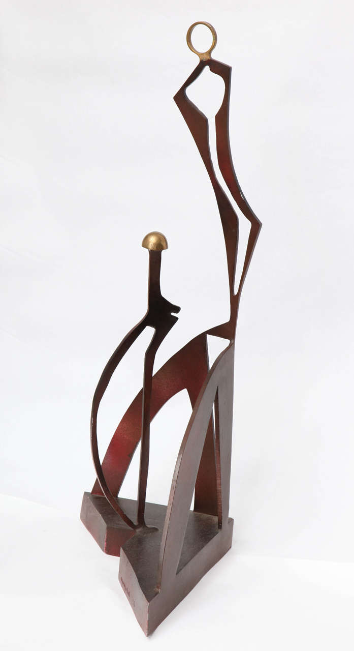 Marvin Bell Sculpture Patinated Iron Mother and Child 2008 2