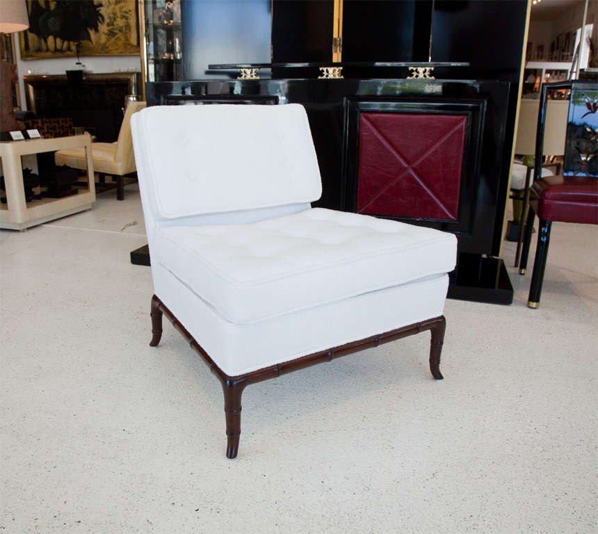 Pair of Upholstered Slipper Chairs by T.H. Robsjohn-Gibbings