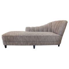 Channel-Quilted Upholstered Chaise