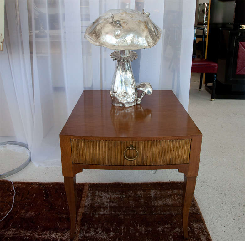 Silver Plated Mushroom Lamp by Franco Lapini