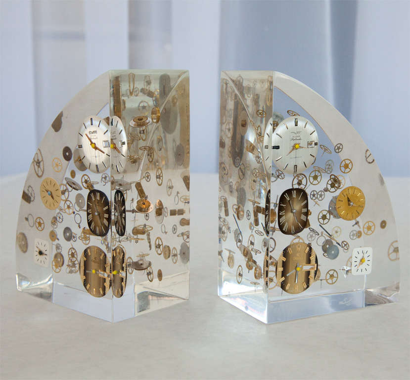 American Vintage Lucite Bookends