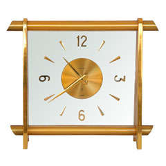 Retro Gilt Desk Clock by Cartier