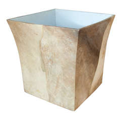 Parchment Waste Basket Attributed to Karl Springer