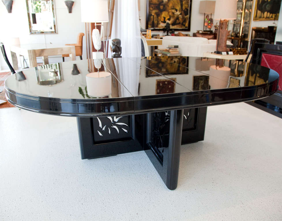 Lacquered Dining Table and Chairs by James Mont 4