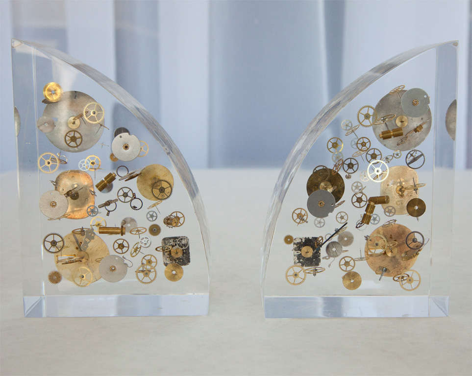 Vintage Lucite Bookends at 1stdibs